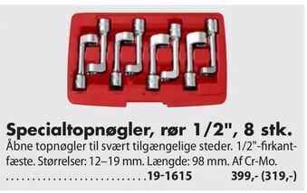 Biltema Specialtopnøgler, rør 1/2", 8 stk tilbud