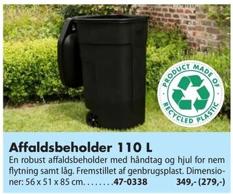 Biltema Affaldsbeholder 110 L tilbud