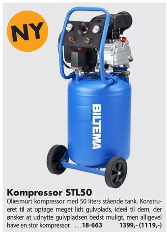 Biltema Kompressor STL50 tilbud