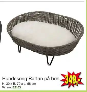 Harald Nyborg Hundeseng Rattan på ben tilbud