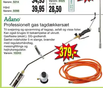Professionelt gas tagdækkersæt