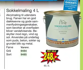 Harald Nyborg Sokkelmaling 4 L tilbud