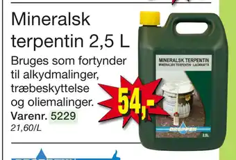 Harald Nyborg Mineralsk terpentin 2,5 L tilbud