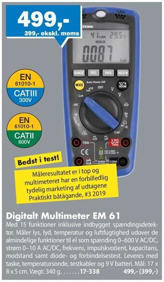 Biltema Digitalt Multimeter EM 61 tilbud