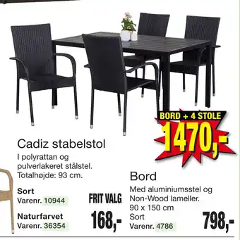 Harald Nyborg BORD + 4 STOLE tilbud