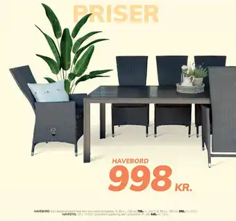 Daells Bolighus HAVESTOL tilbud