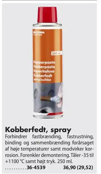 Biltema Kobberfedt, spray tilbud