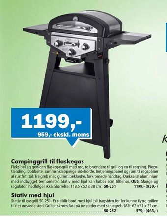 Campinggrill til flaskegas