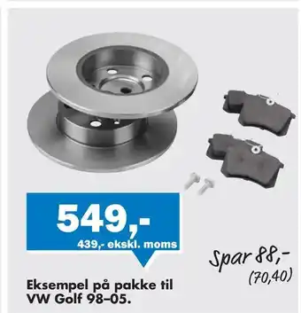 Eksempel på pakke til VW Golf 98-05