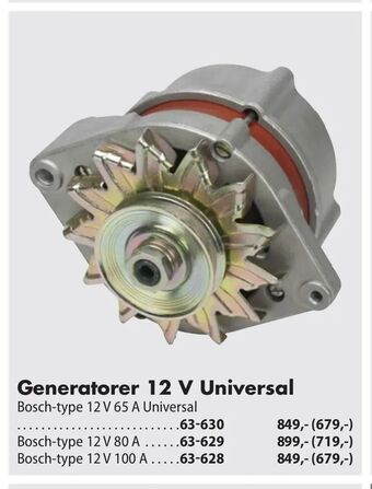 Biltema Bosch-type 12 V 65 A Universal tilbud