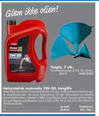 Helsyntetisk motorolie 5W-30, Longlife