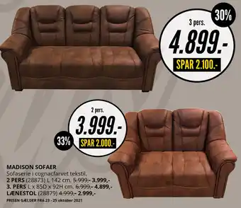 My Home Madison Sofaer 2 Pers tilbud