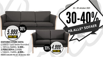 My Home Oxford 3 Pers Sofa tilbud
