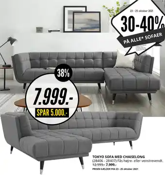 My Home Tokyo Sofa Med Chaiselong tilbud