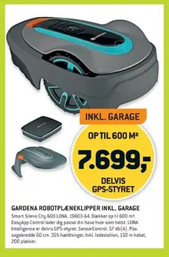 XL-BYG GARDENA ROBOTPLÆNEKLIPPER INKL. GARAGE tilbud