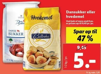 Lidl Dansukker Eller Hvedemel 1-2 kg tilbud