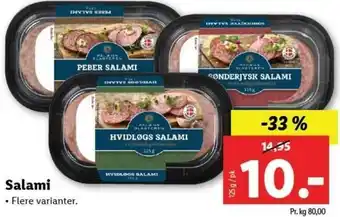Lidl Salami 125g tilbud
