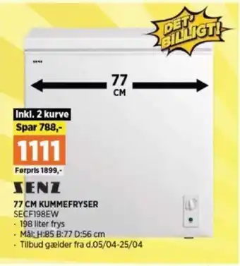 Power SENZ 77 CM KUMMEFRYSER SECF198EW tilbud