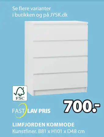 JYSK LIMFJORDEN KOMMODE tilbud