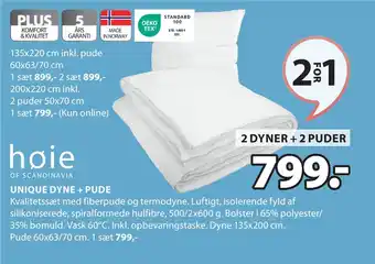 JYSK UNIQUE DYNE + PUDE tilbud