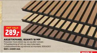 jem & fix AKUSTIKPANEL QUANTI 18 MM tilbud