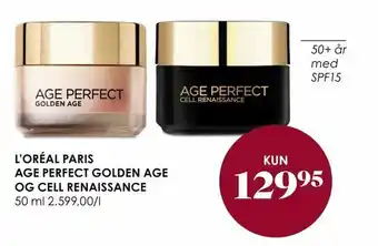 Matas L'oréal paris age perfect golden age og cell renaissance tilbud