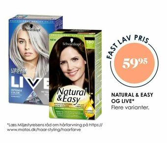 Matas Natural & easy og live tilbud