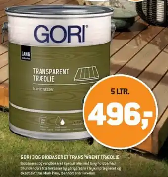 XL-BYG GORI 306 BIOBASERET TRANSPARENT TRÆEOLIE tilbud