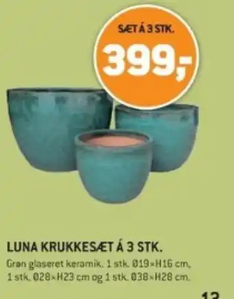 XL-BYG LUNA KRUKKESÆT Á 3 STK. tilbud