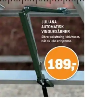 XL-BYG JULIANA AUTOMATISK VINDUESÅBNER tilbud