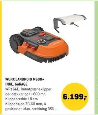 XL-BYG WORX LANDROID M600+ INKL. GARAGE tilbud