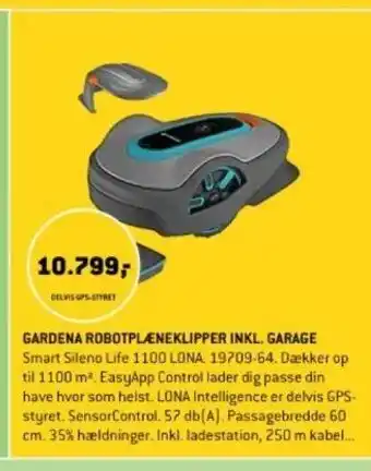 XL-BYG GARDENA ROBOTPLENEKLIPPER INKL. GARAGE tilbud