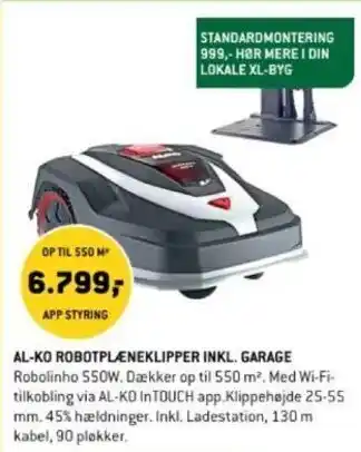 XL-BYG AL-KO ROBOTPLÆNEKLIPPER INKL. GARAGE tilbud