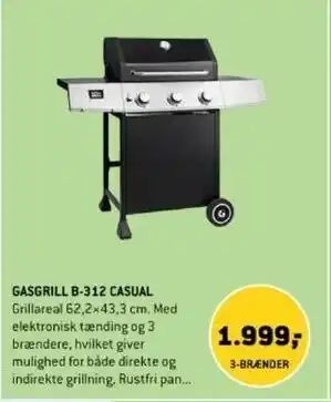 XL-BYG GASGRILL B-312 CASUAL tilbud