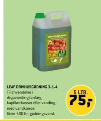 XL-BYG LEAF DRIVHUSGØDNING 3-1-4 tilbud