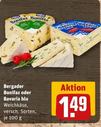 REWE DE Bergader Bonifaz oder Bavaria blu tilbud