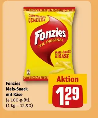 REWE DE Fonzies Mais-Snack mit Käse tilbud