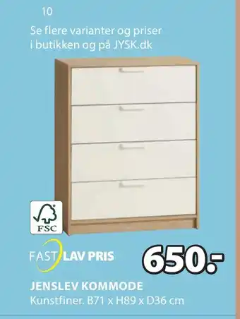 JYSK JENSLEV KOMMODE tilbud
