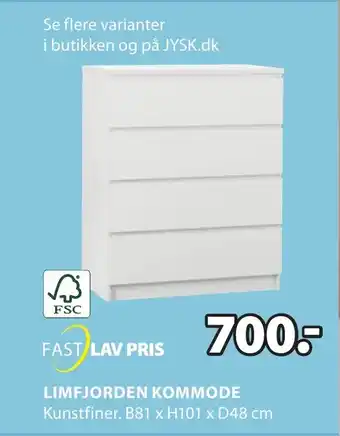 JYSK LIMFJORDEN KOMMODE tilbud