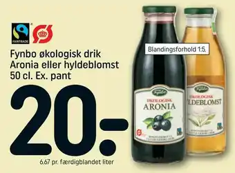 REMA 1000 Fynbo økologisk drik Aronia eller hyldeblomst tilbud