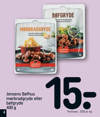 REMA 1000 Jensens Bøfhus mørbradgryde eller bøfgryde tilbud