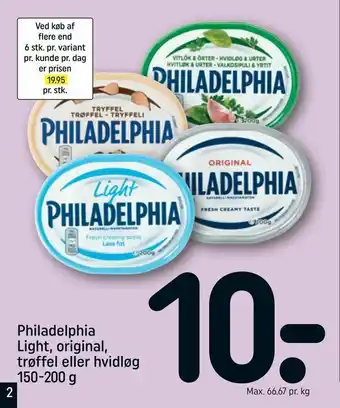 REMA 1000 Philadelphia Light, original, trøffel eller hvidløg tilbud