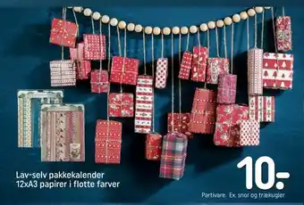 REMA 1000 Lav-selv pakkekalender 12xA3 papirer i flotte farver tilbud