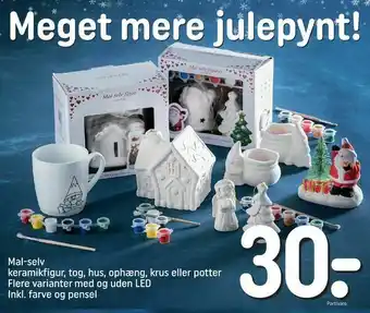 REMA 1000 Mal-selv keramikfigur, tog, hus, ophæng, krus eller potter Flere varianter med og uden LED Inkl. farve og pensel tilbud