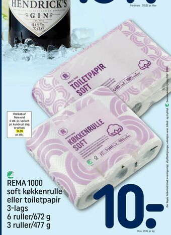 REMA 1000 Soft køkkenrulle eller toiletpapir tilbud