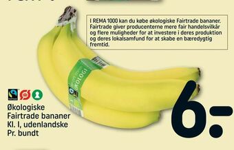 REMA 1000 Økologiske Fairtrade bananer tilbud