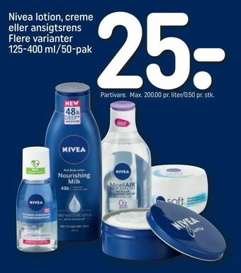Nivea lotion, creme eller ansigtsrens
