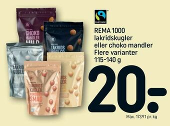 REMA 1000 REMA 1000 lakridskugler eller choko mandler tilbud