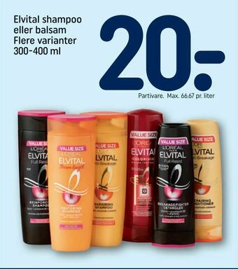 REMA 1000 Elvital shampoo eller balsam tilbud