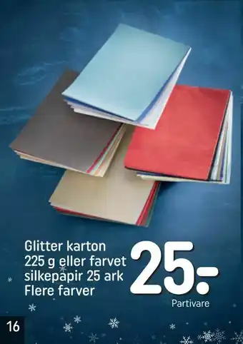 REMA 1000 Glitter karton 225 g eller farvet stikepapir 25 ark tilbud
